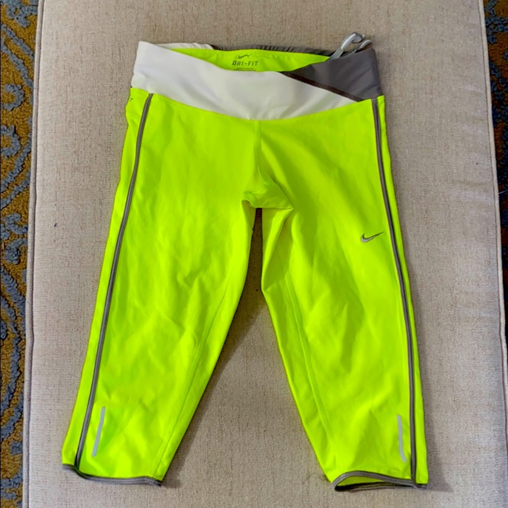 Neon Yellow Nike Capris